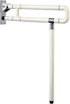 29.5 INCH Grab Bars for Bathroom Toilet Safety Rails for Elderly Pregnant Women Disabled Handicap Bar Medical Flip Up Arm Rails Support Foldable Skid Resistance White