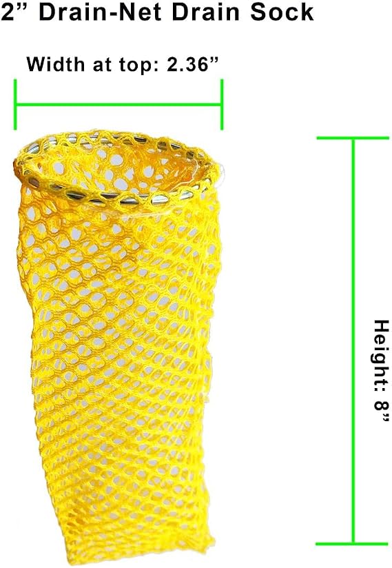 2 Reusable Mesh Strainer for Floor drains - Drain-Net Drain Socks for Commercial drains