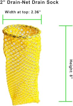 2 Reusable Mesh Strainer for Floor drains - Drain-Net Drain Socks for Commercial drains