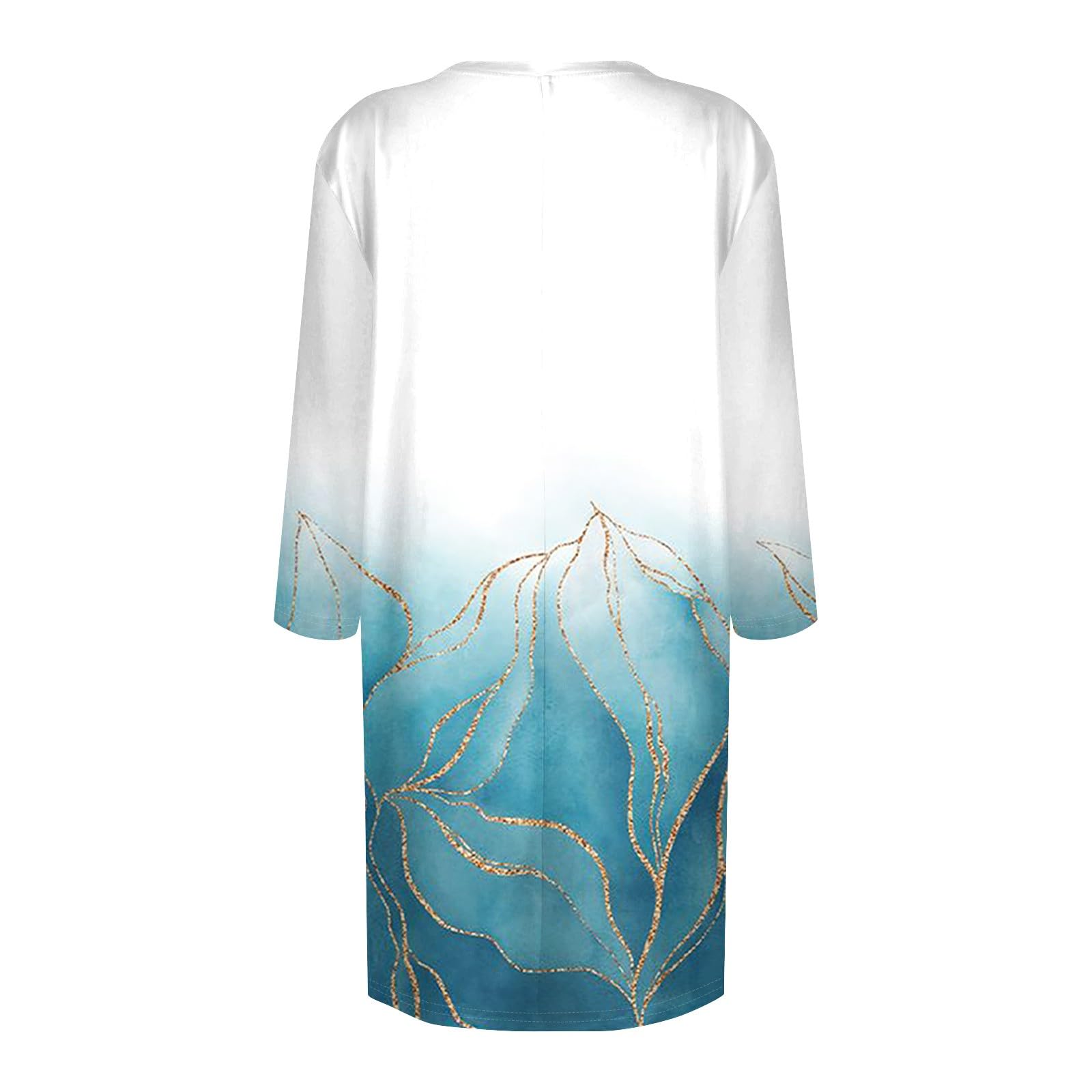 Blusen & Tuniken für Damen 3/4 Arm Longshirt Lässig für Leggings | Oberteile Damen Mode Sports T Shirt Overzised 3/4 Ärmel Gemütlich Passform Farbblock Crewneck