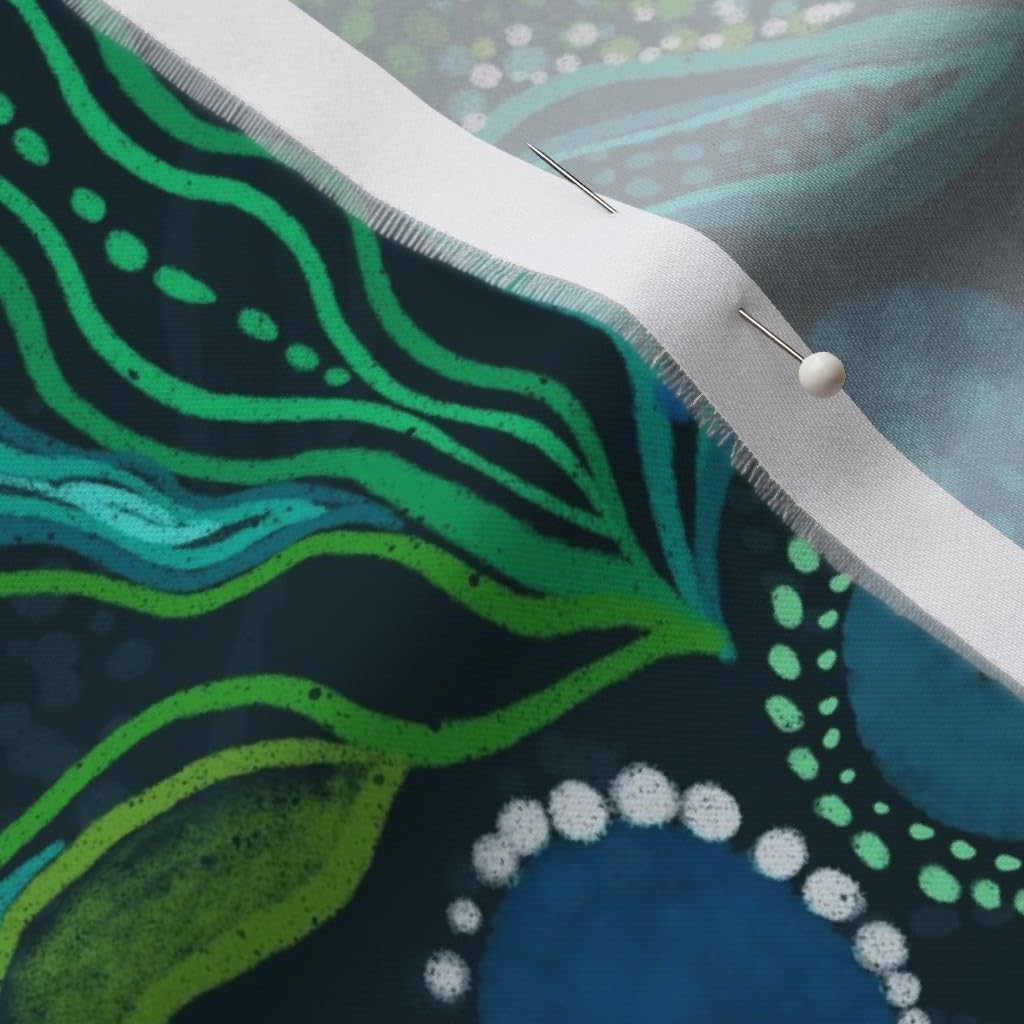 Spoonflower Fabric - Australian Flora Flowers Botany Botanical Summer Plants Eucalyptus Printed on Organic Cotton Sateen Fabric by The Yard - Sewing Quilting Apparel Home Decor