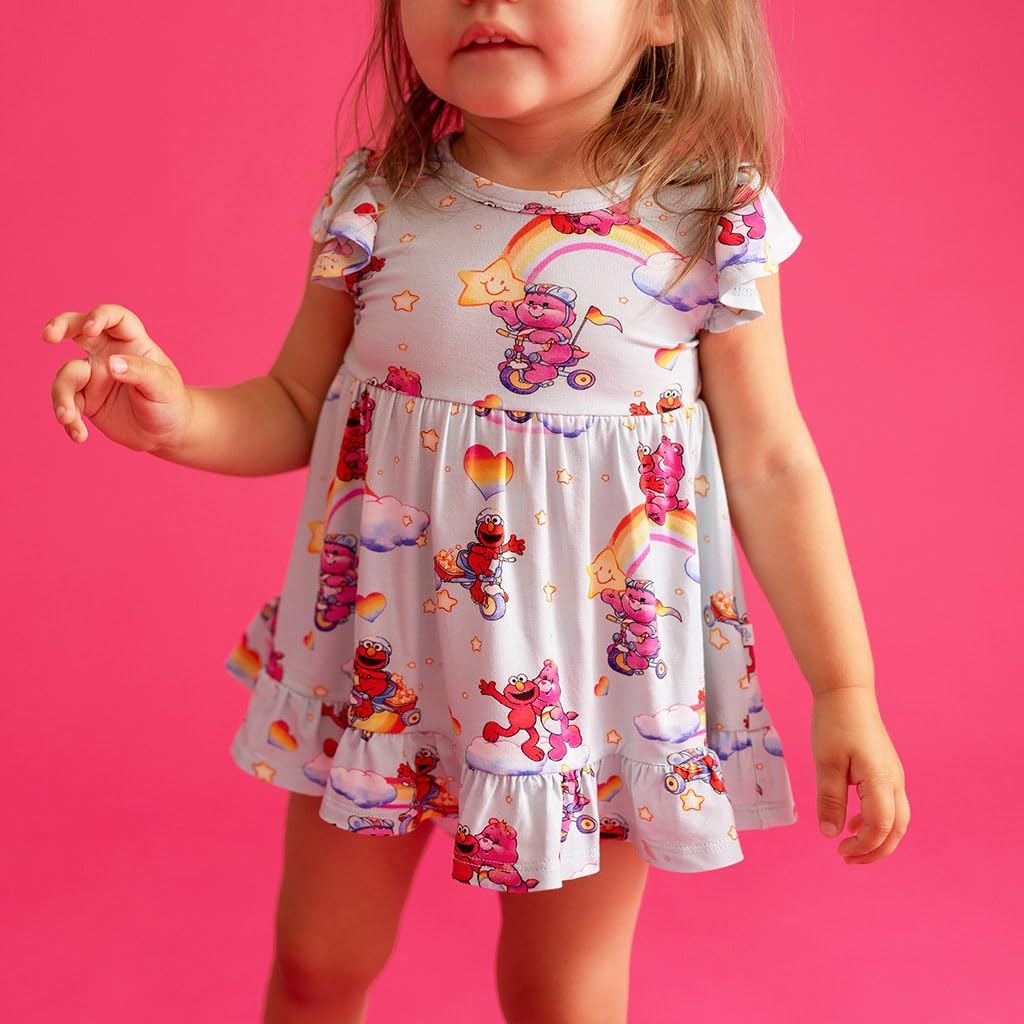 Posh Peanut Baby & Little Girls Dresses for Summer - Twirl Bodysuit Dresses for Girls Made of Soft Viscose from Bamboo