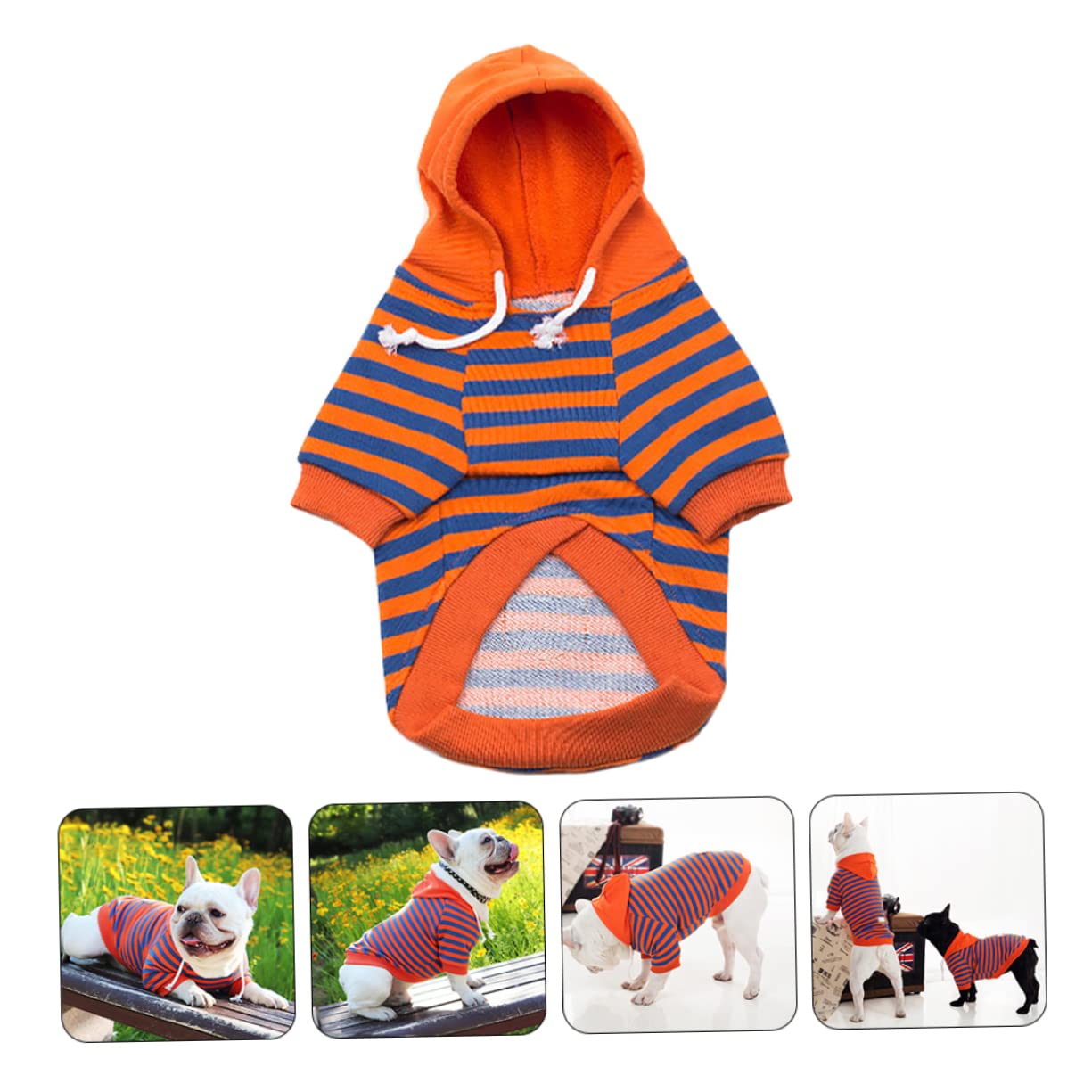 Angoily 3pezzi Costume Strisce Per Cani Maglietta Comoda e Calda Per Inverno Outfit Per Occasioni Speciali e Fotografie Per Animali Domestici Perfetta Per Festività e Feste