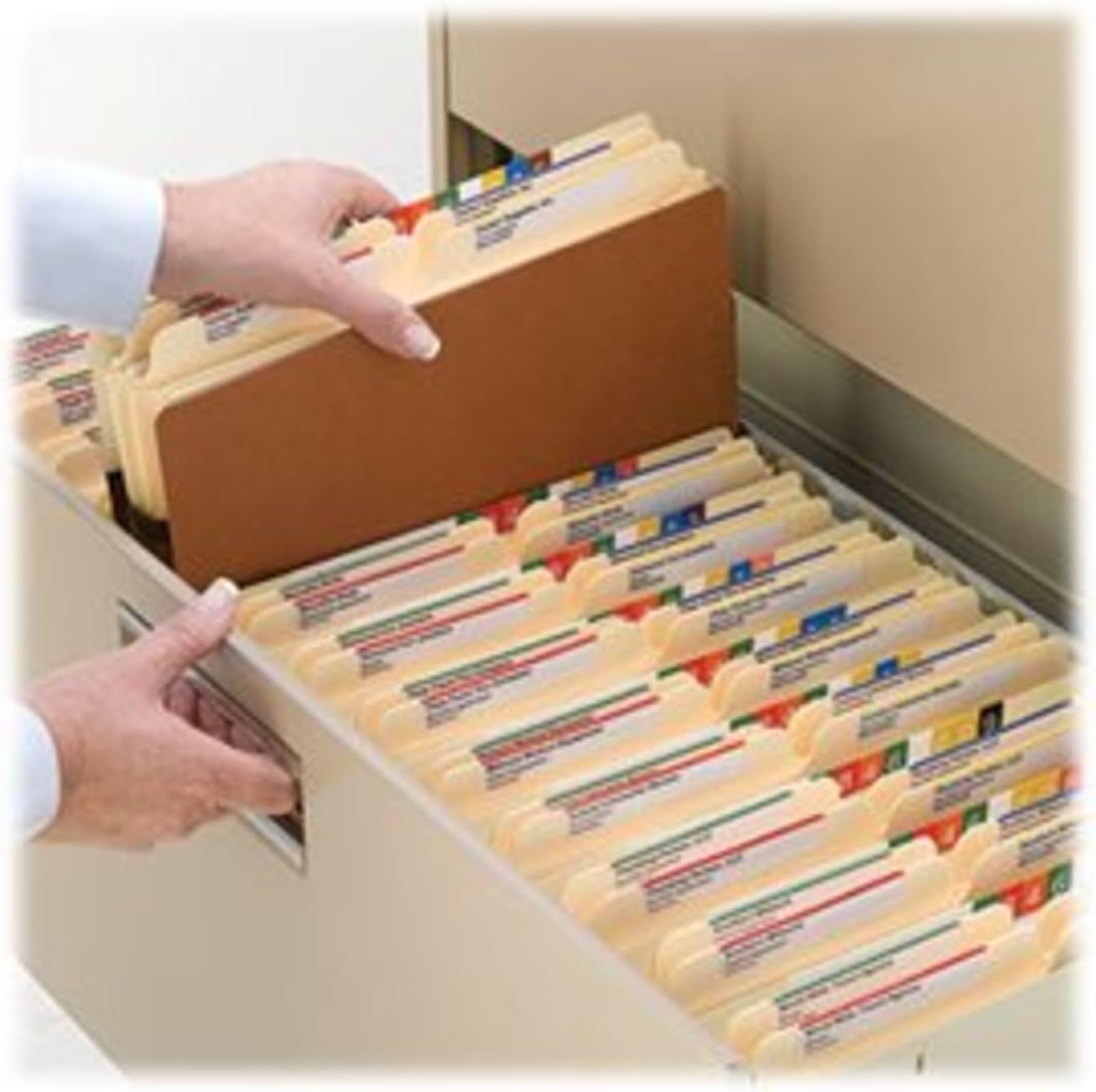 Smead 100% Recycled File Pocket, Straight-Cut Tab, 5-1/4" Expansion, Legal Size, Redrope, 10 per Box (74206)