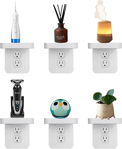 Miniatura 7 de Soporte de Estante para Enchufe Compatible con Receptáculo Dúplex, Decoración de Baño, Gestión de Cables, Una Solución de Ahorro de Espacio, Homepod
