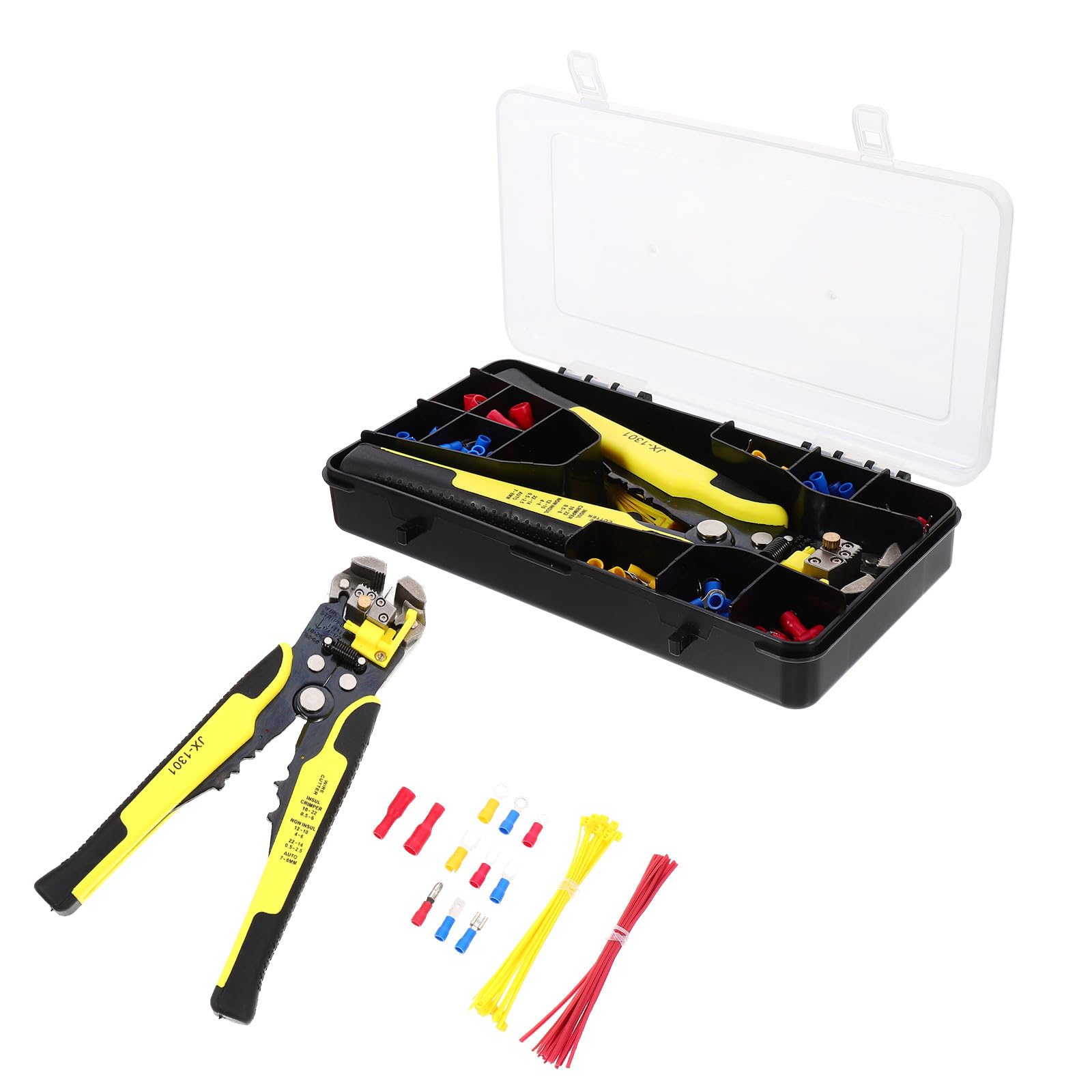 iplusmile Kit de Alicates para Crimpar de Cable 271piezas Crimpadora de Cable Herramienta Duradera para Electricistas Uso Profesional Conectores Incluidos