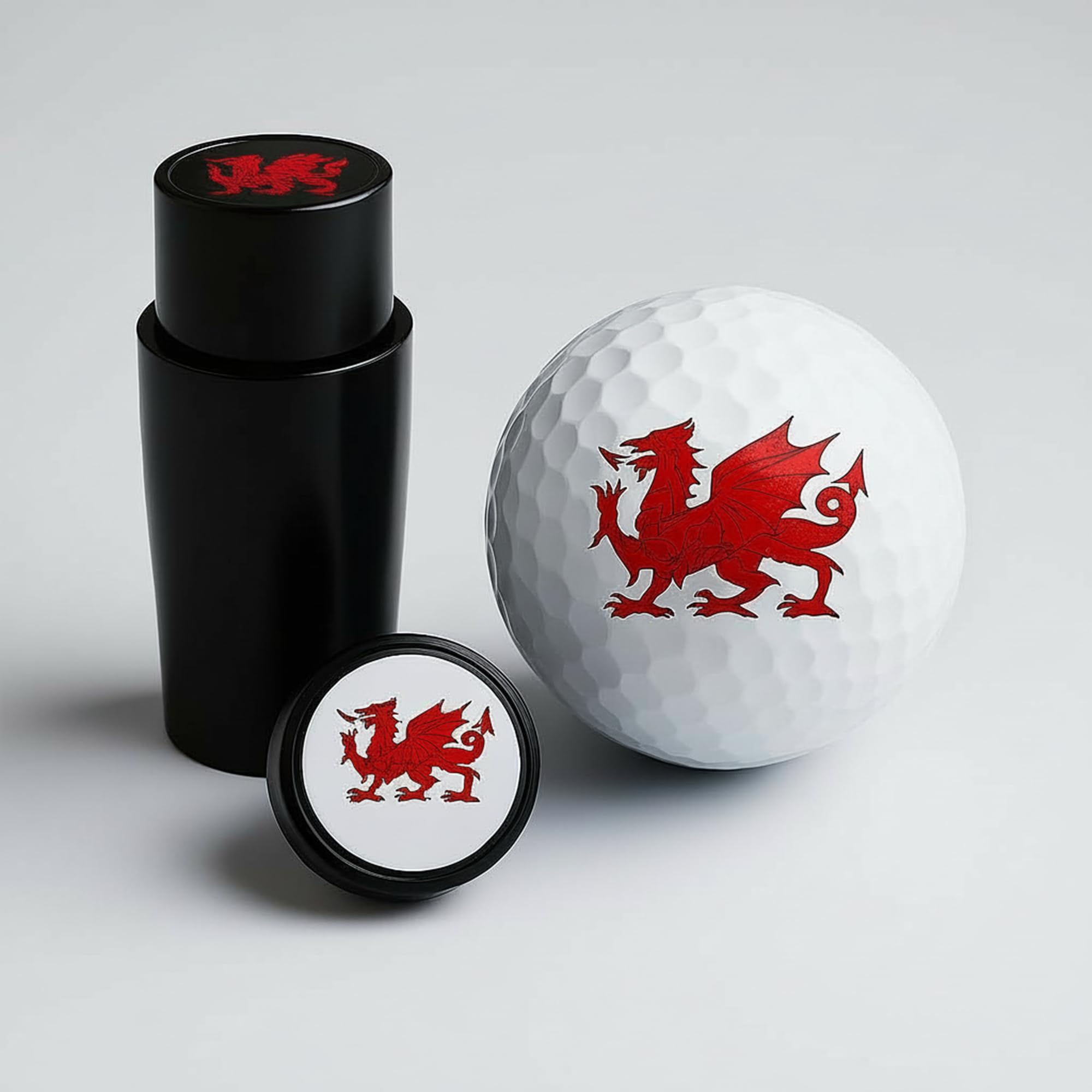 TRUE HEALTH Golf Ball Stamp, Welsh Dragon β Personalised Golf Ball Marker, One Second Application, Permanent, Waterproof and Smudge-Proof Ink, Durable and Compact Pocket-Sized β 1 Stamp