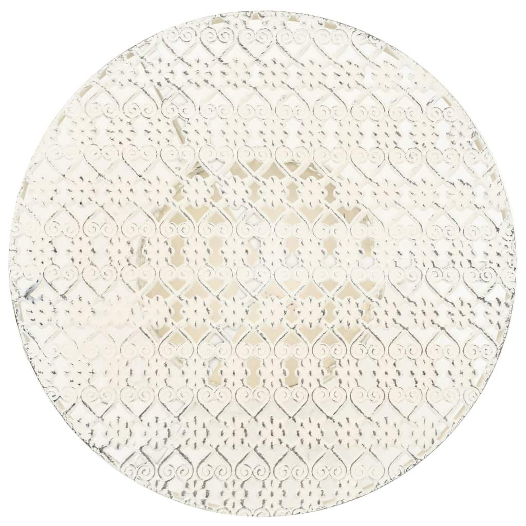 vidaXL Table de Bistro Style Vintage Ronde Métal Blanc Table de Bar Cuisine