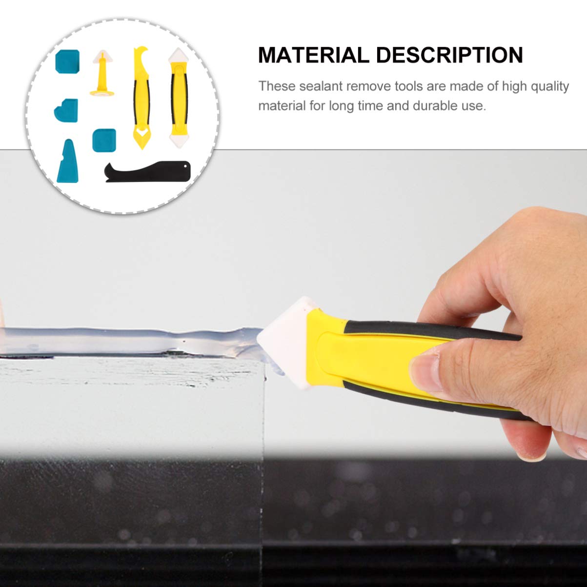 TEHAUX 8pcs Glue Removal Spatula Multifunctional Sealant Scraper for Edges Corners and Joints Durable Tools for Home Sealing Projects and DIY Sealant Cleaning