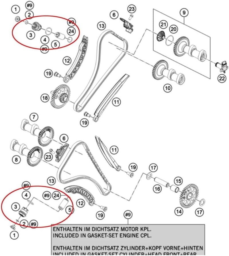Manual Cam Chain Tensioner Timing Chain Adjuster Fits For KT-M 790 890 Duke ADV 1050 1090 1190 Adventure 1290 SuperDuke/ADV/R/S Accessories(Silver)