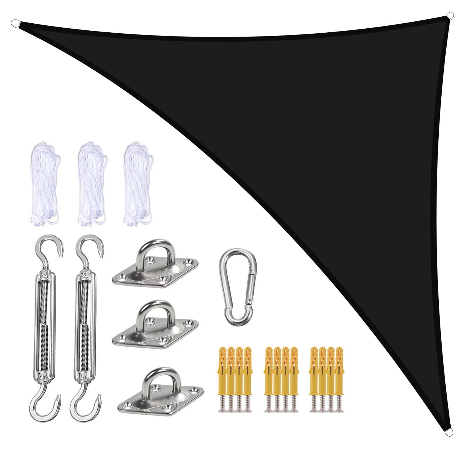 Voile d'ombrage triangulaire 4x4x5,7m respirant toile tendue jardin