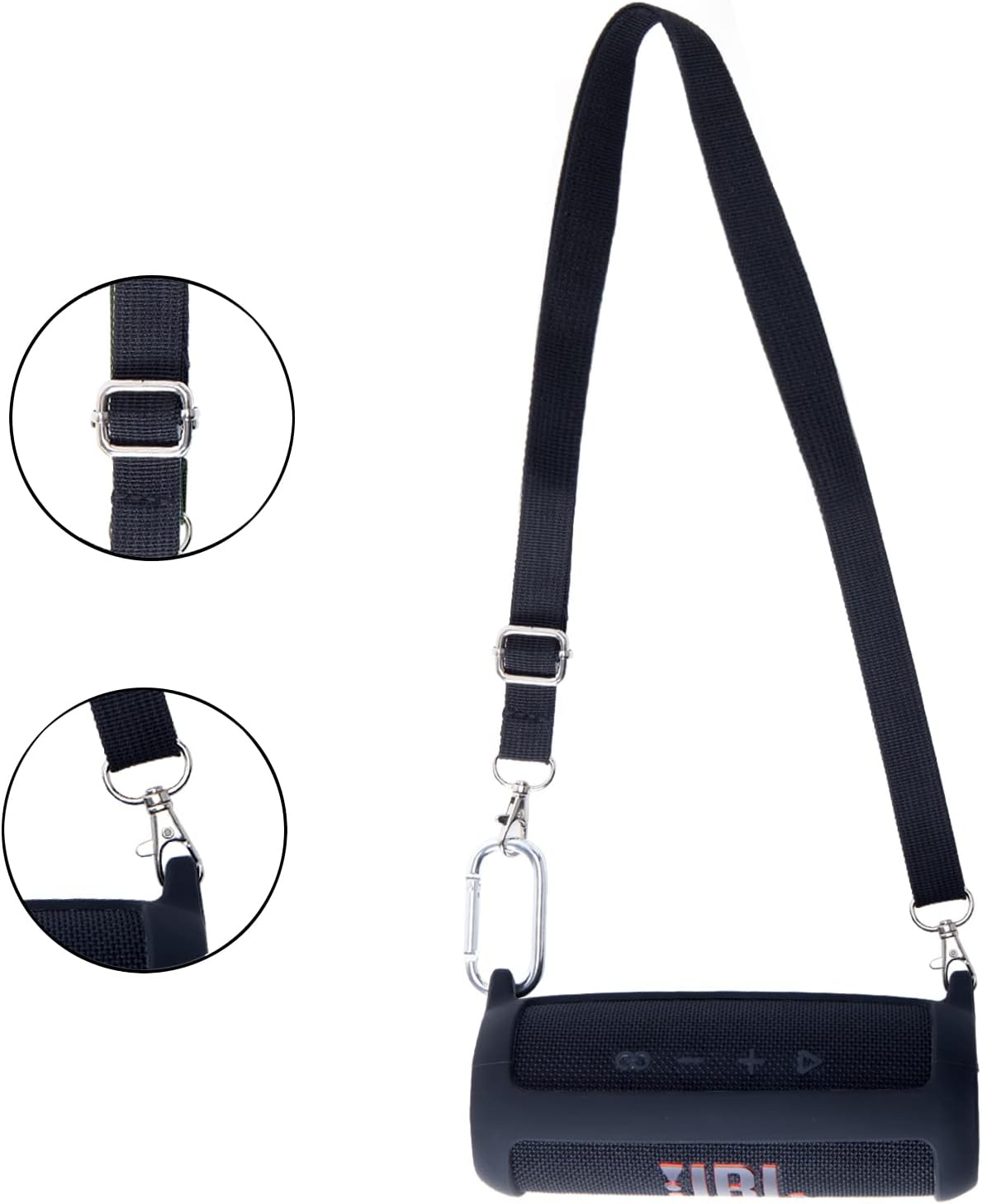 co2CREA Soft Silicone Case Replacement for JBL Flip 6 Portable Bluetooth Speaker (Black Case) - Image 6