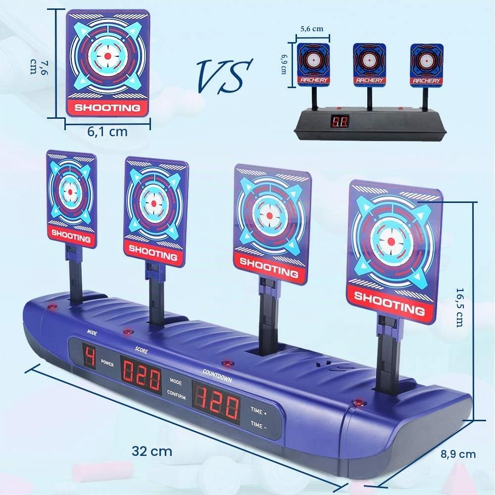 Bersaglio per Nervo, Obiettivo di Effetto sonoro e Intelligente Automatico per Pistole Nerf n-Strike Elite/Mega/rivale Giocattoli per 5 6 7 8 9 10 11 12 Anni Bambini Ragazzi Regali di Compleanno