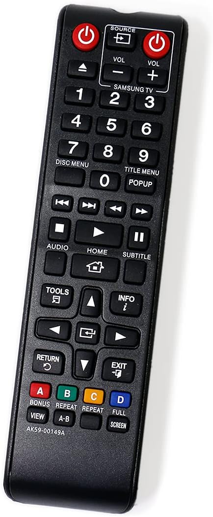 AULCMEET AK59-00149A sub AK59-00148A Replaced Remote Compatible with Samsung Blu-ray BDJ5900/EN BDE5300/EN BD BDES5000/EN BD-F5100/EN BD-F5500/ZF BD-H5900/XU BD-J4500R BDJ4500ZF BD-E5300/ZF
