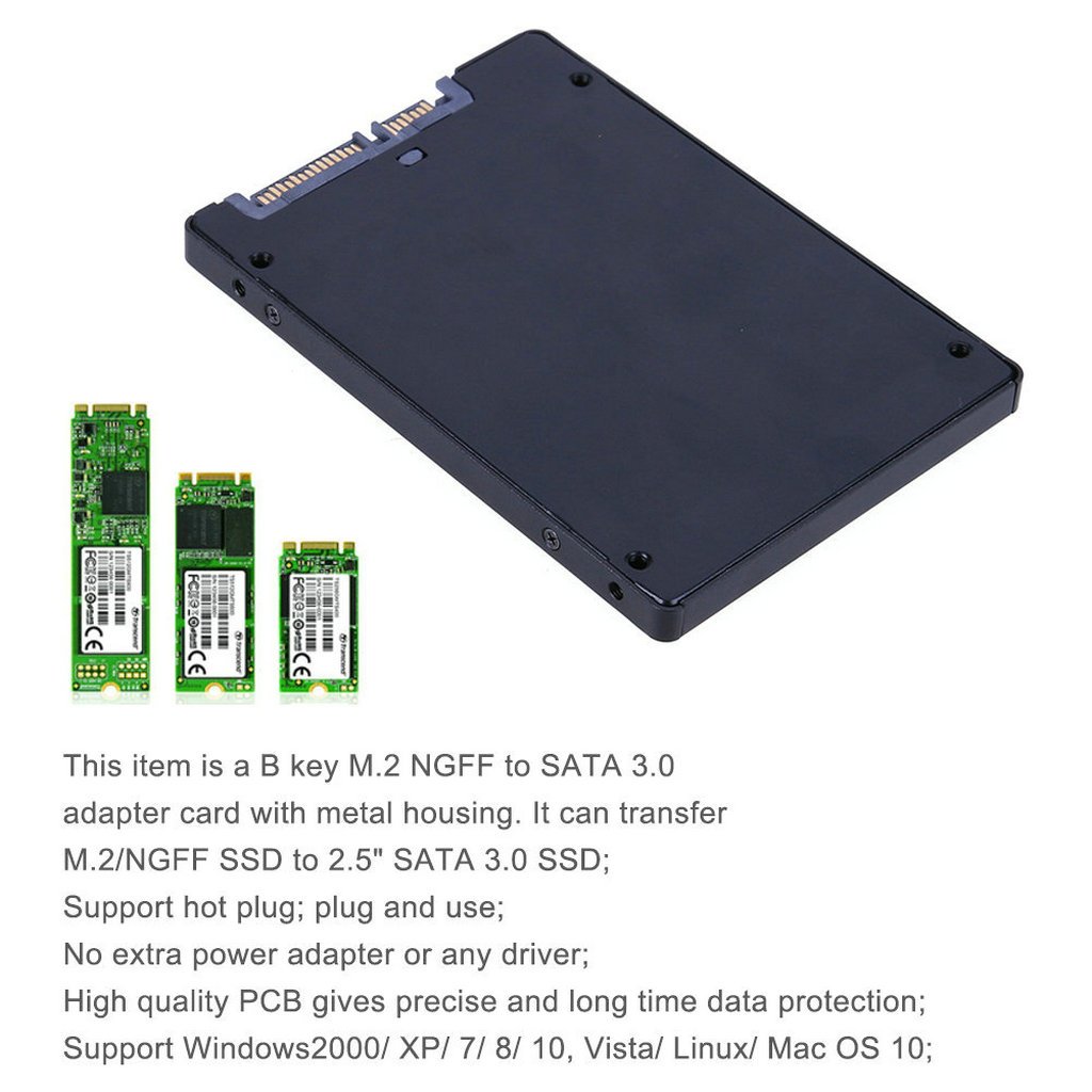 M.2 NGFF to SATAIII Adapter SSD Enclosure Aluminium for 2242 2260 2280mm SSD| Computers/Tablets & Networking|Computer Cables & Connectors|Drive Cables & Adapters-image-11