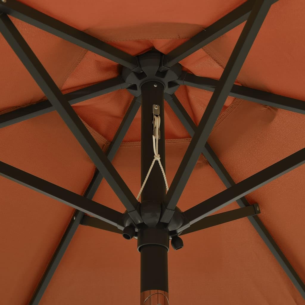 vidaXL Sombrilla con Luces LED Aluminio 200x211cm Parasol Toldo Multicolor