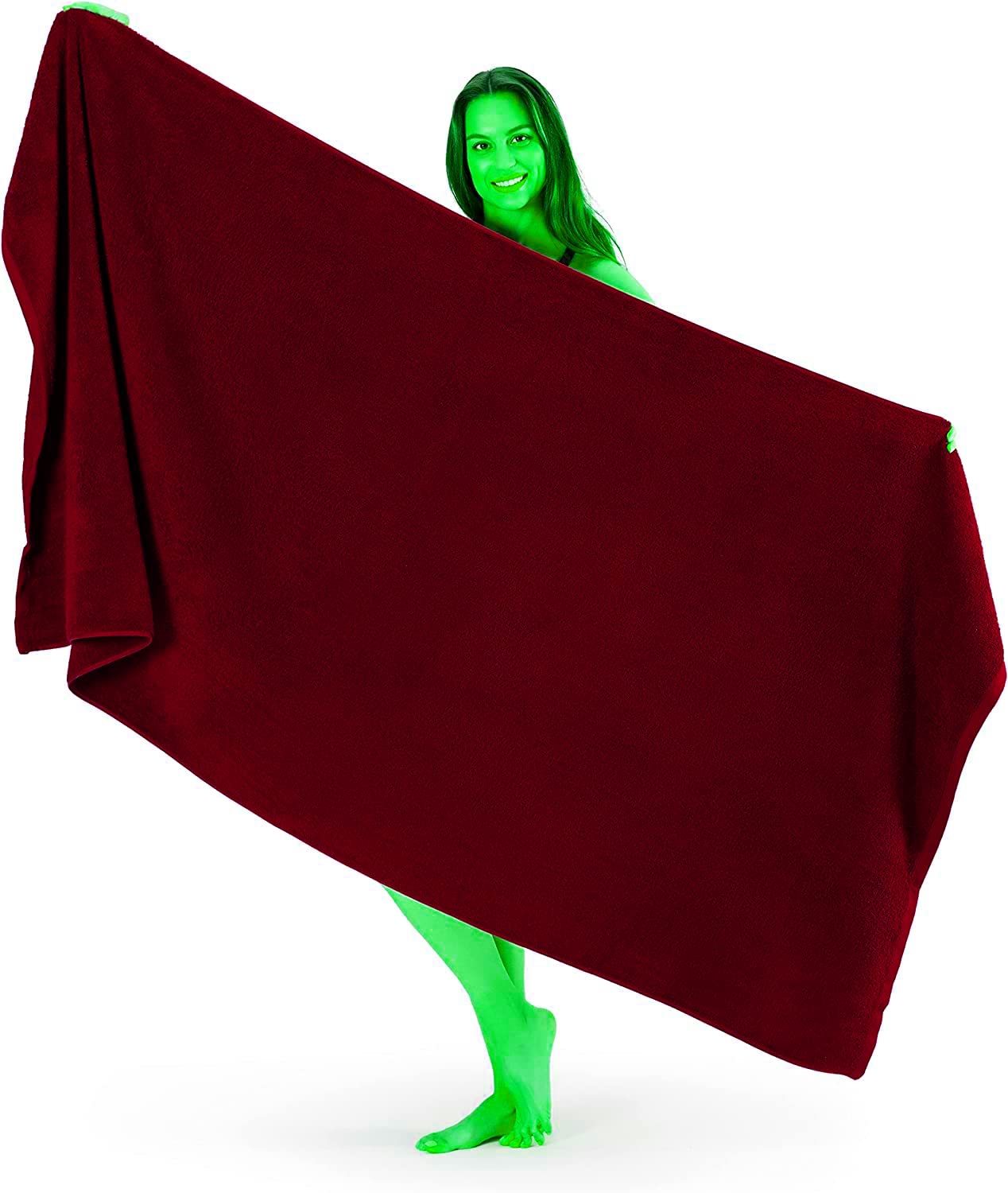 Extra Large Bath Sheet (100 x 200 cm -600 GSM) Super Jumbo Big Bath Sheet Towels Body Wrap (Red, Cotton) — image 1