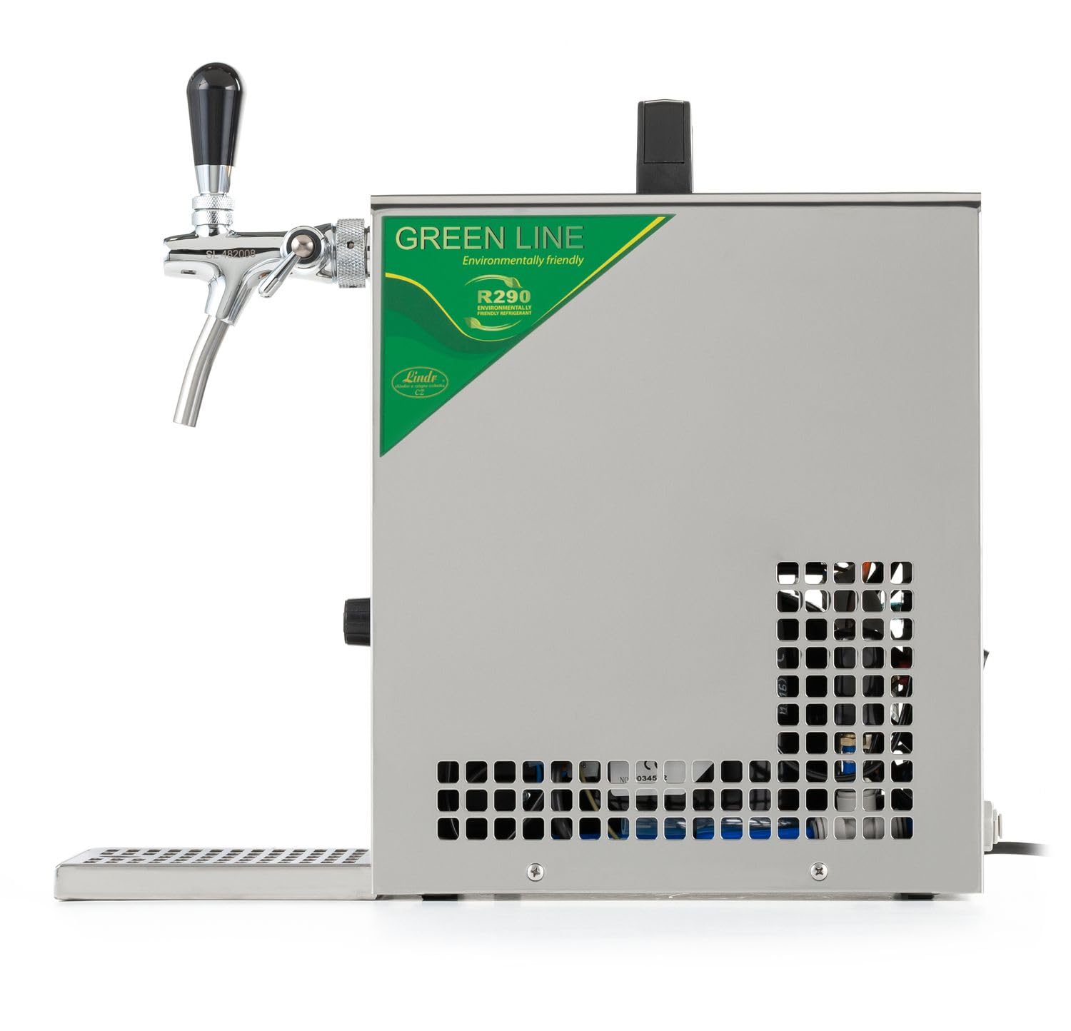 Tireuse à Bière, PYGMY 25/K, avec Compresseur Intégré, Refroidisseur à Sec Monobloc en Acier Inoxydable, Pompe à Bière, 30 litres/h, Green Line