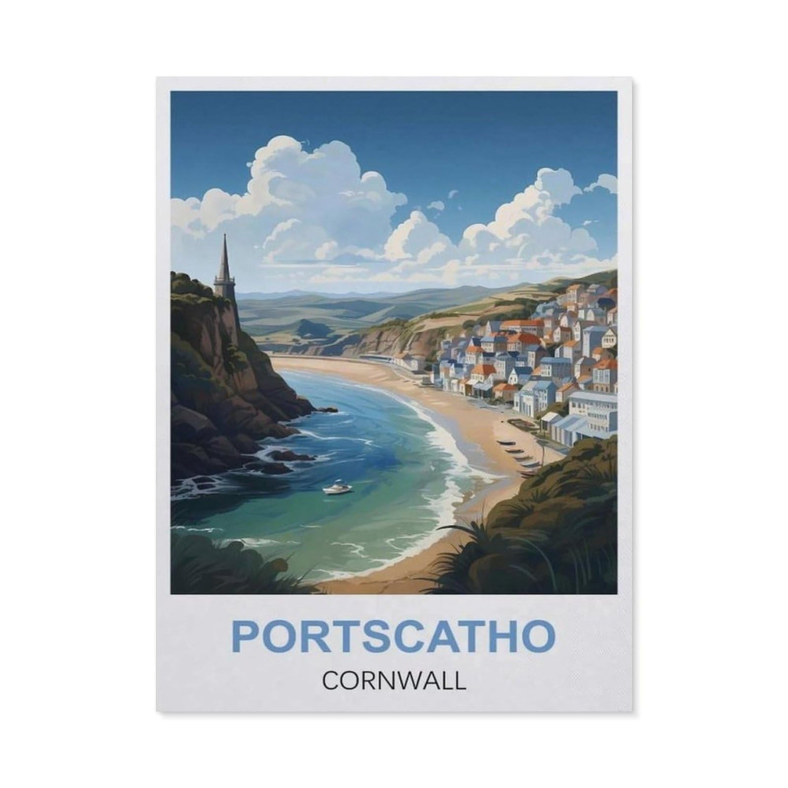 Funny Metal Tin Signs，Portscatho Cornwall(15x30cm）