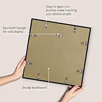Vista 5 de Americanflat 17x17 Picture Frame with Polished Plexiglass - Streamline Collection - Thin Border Square Frame for Wall Display - Hanging Hardware