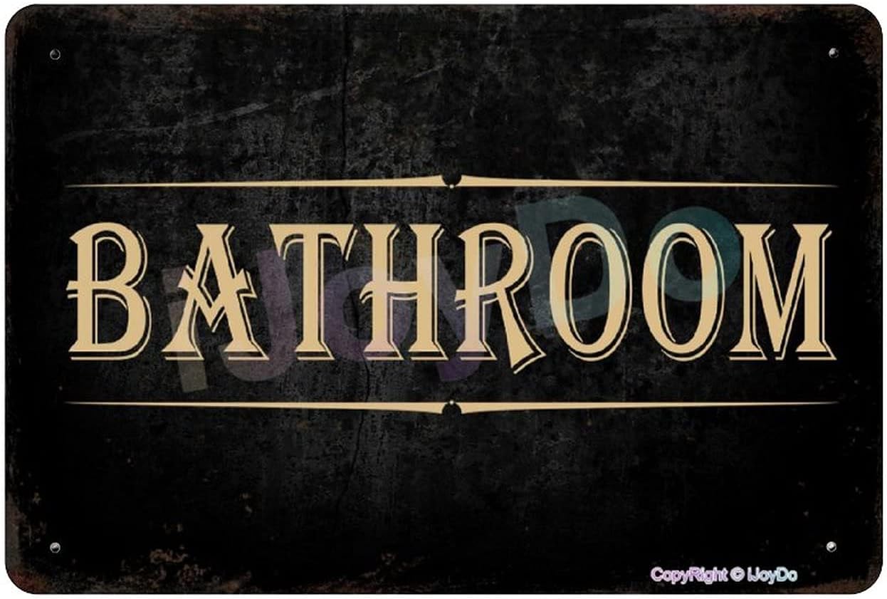 Amazon.com: iJoyDo Bathroom Sign Metal Sign Vintage Tin Sign Retro ...