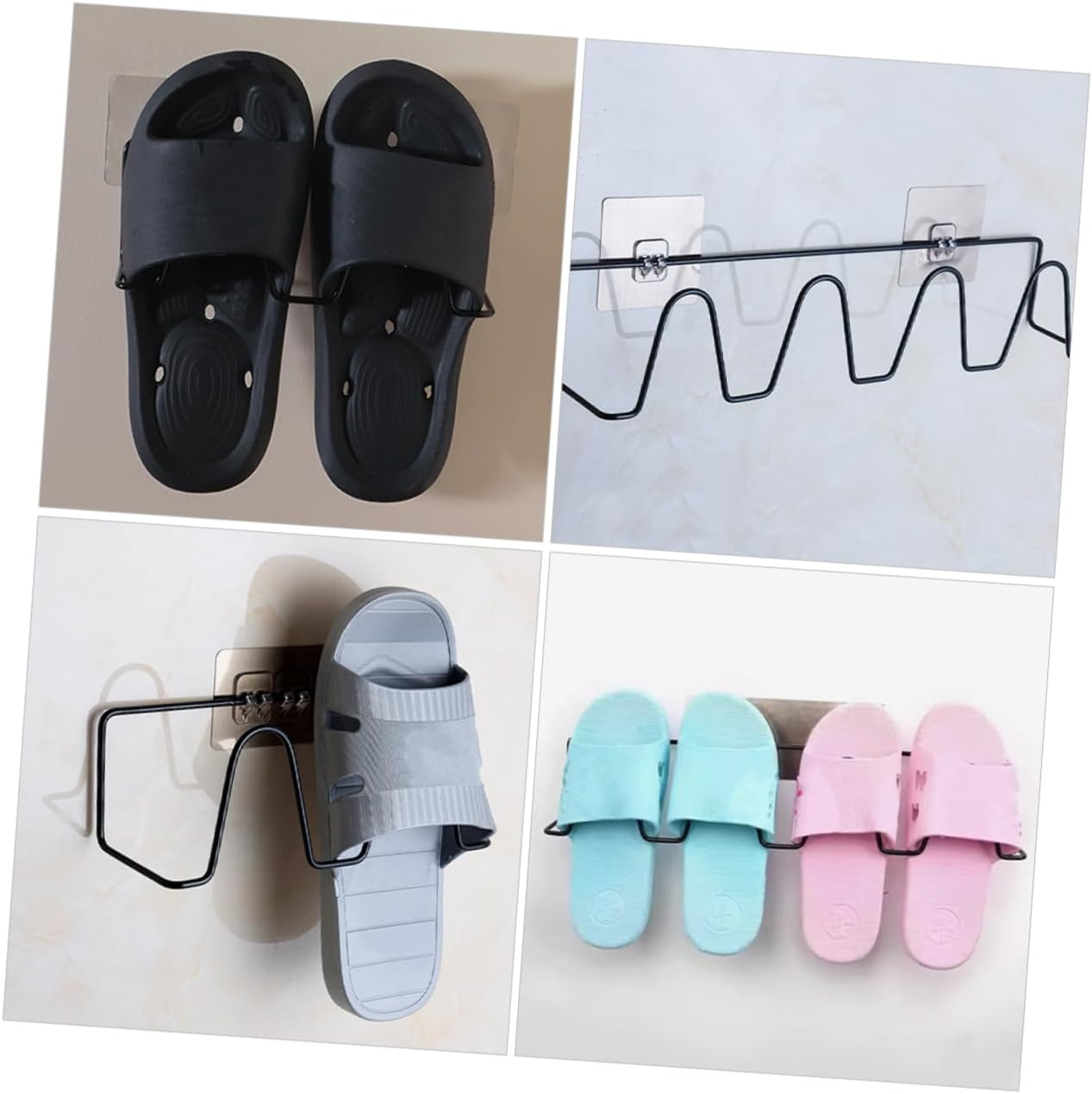 Levemolo Wall Mount Shoe Rack 2pcs Iron for Bathroom Kitchen Black