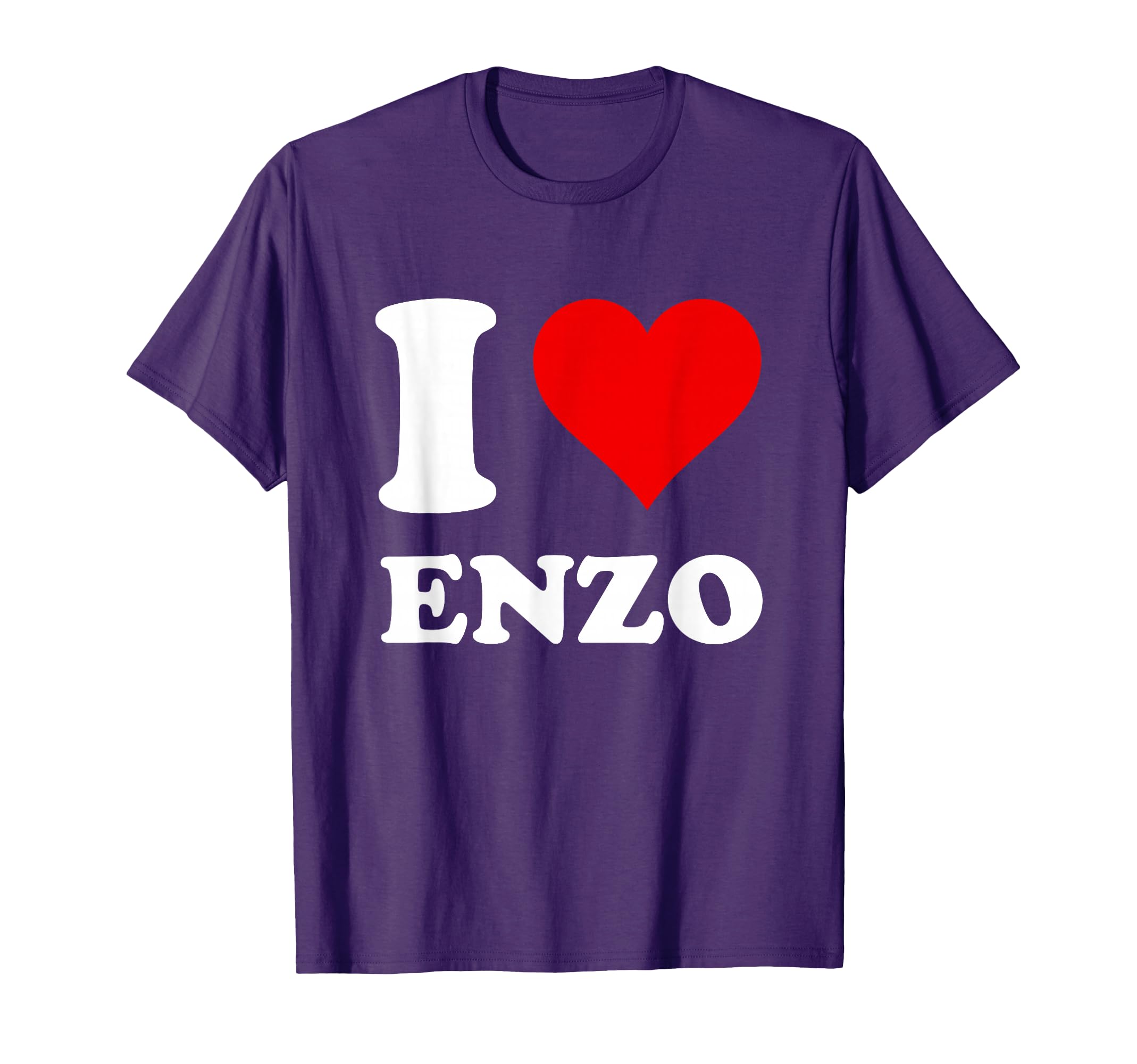 I Love Enzo T-Shirt, Women's Vacation T-Shirt, Black, Small, Short Sleeve, Crew Neck, Classic Fit, Cotton Blend