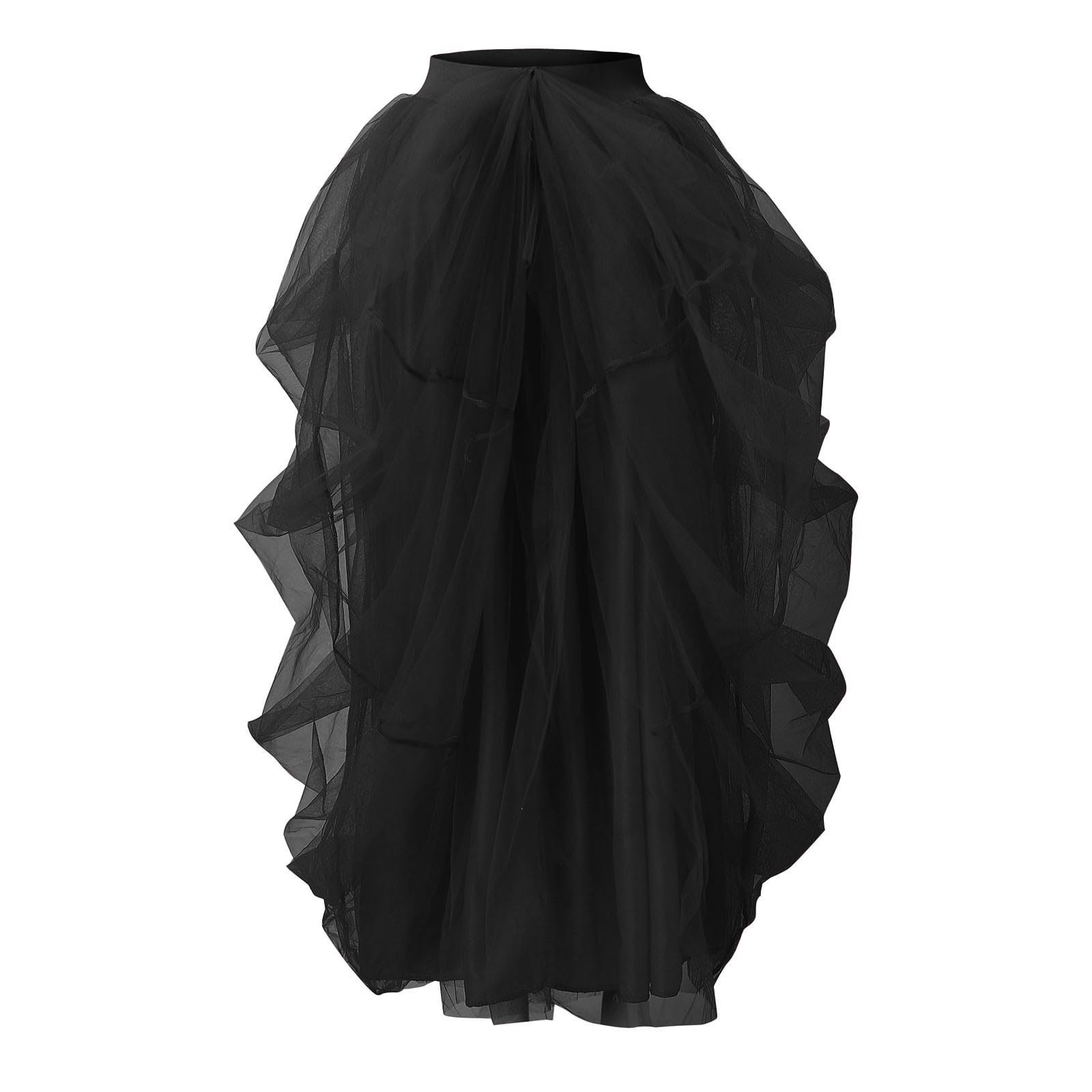 SRZYMJ Damen Rock Tüll Unregelmäßig Unterrock Lagenrock Ballett Tutu Abschlussball Party Faltenkleid A-Linie Midirock High Waisted Rock Winterrock Damen sexy Minirock Damen für Sex