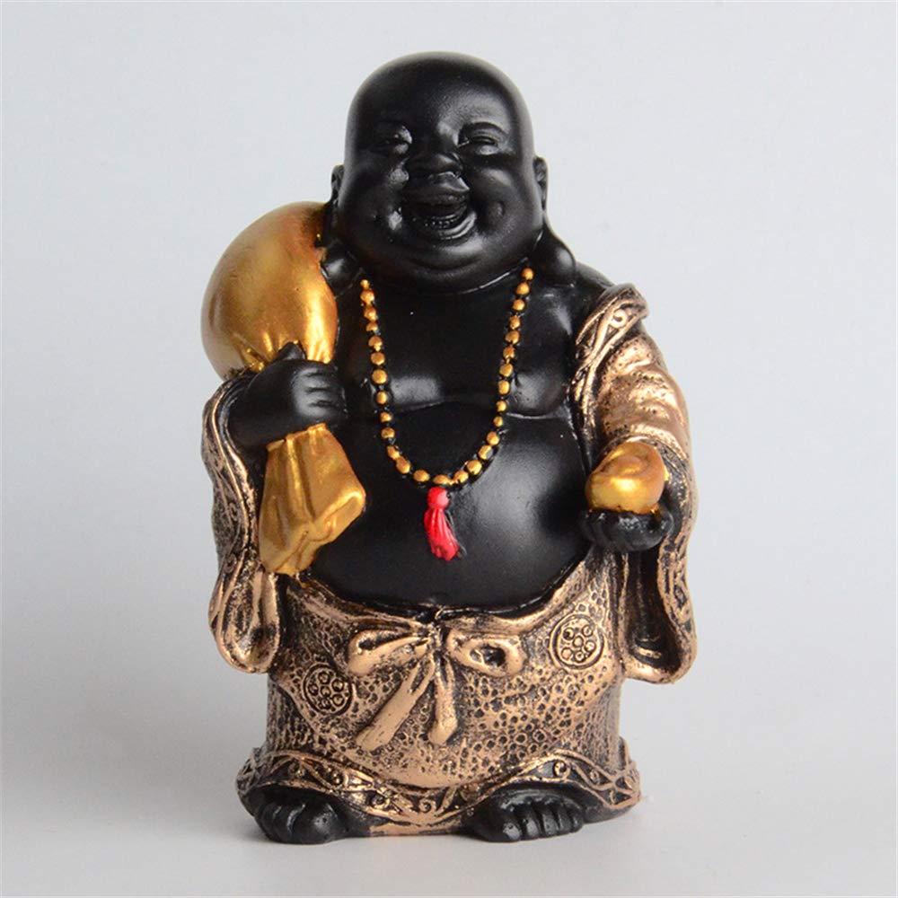 Statua del Buddha Che Ride Resina Maitreya Buddhsit Scultura Fengshui Figurine Art Craft Zen Ornament Decoration Modern Home Office Decor Accessori Buddismo, A
