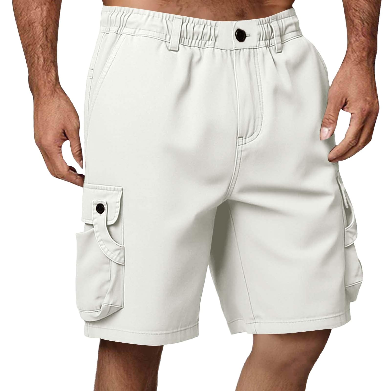 Pantaloncini da trekking da uomo, estivi, elasticizzati, da lavoro, con