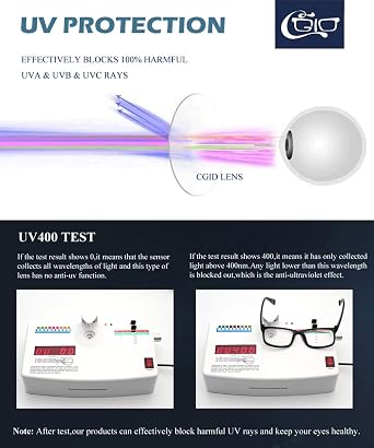 CGID Basic Square Frame Eye Glasses Bundle with Oversized Frame Clear Lens Glasses