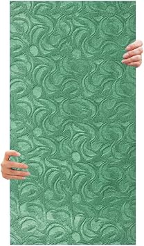 Tink 3D Kendinden Yap kanl  Duvar Ka d  Yeni Nesil Akustik Ke e Panel Modern Desen 52x98 cm Ye il, 10 Adet 5 m