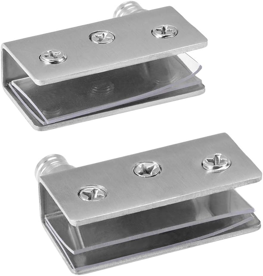 sourcing map Adjustable Glass Door Hinges Clamp,Stainless Steel Cabinet Pivot Hinge Clip for 8-10mm Thickness Glass 52x16x26mm, 3 Pair - Image 4