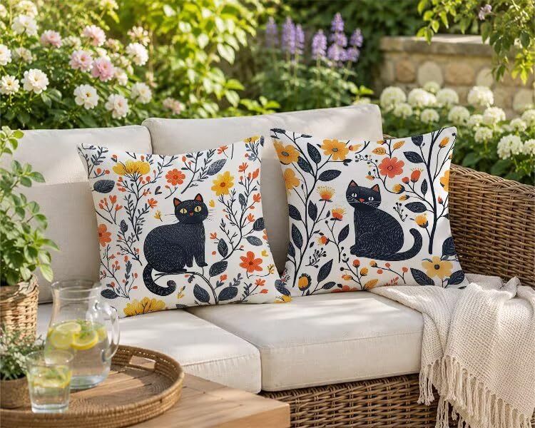 Housses de coussin 50x50cm lot de 2 lin imperméable blanc