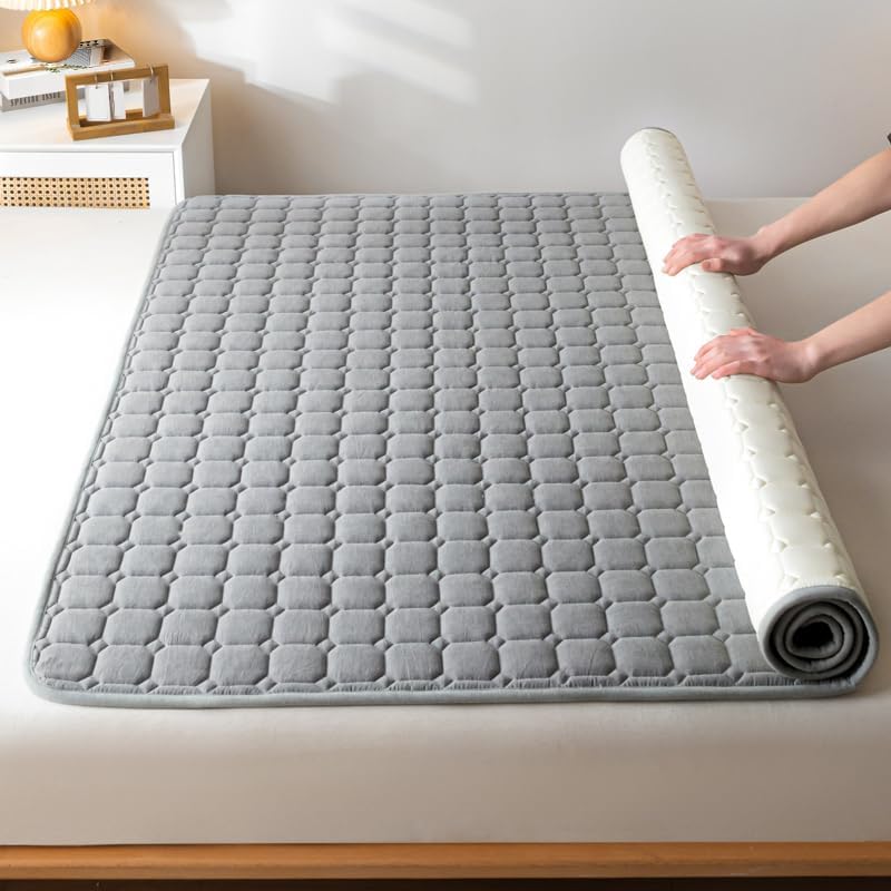 BEDMUST Bedding Mattress Pad, Quilted Fitted Premium Mattress Protector, Mattress Protector Cooling Mattress Cover Pad for Teens Adults, Noiseless, Fitted 8-14 inch Deep Pocket (70x80 Inches, Gray)