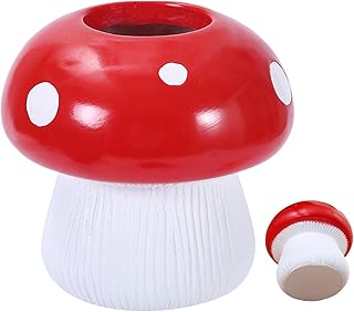 観葉植物用プランター,キュートな装飾用マッシュルーム形状樹脂製花瓶 - 卓上装飾マッシュルーム型プランター テーブルトップ飾り,玄関 リビングルーム 室内 室外 バルコニー 窓辺 パティオ用