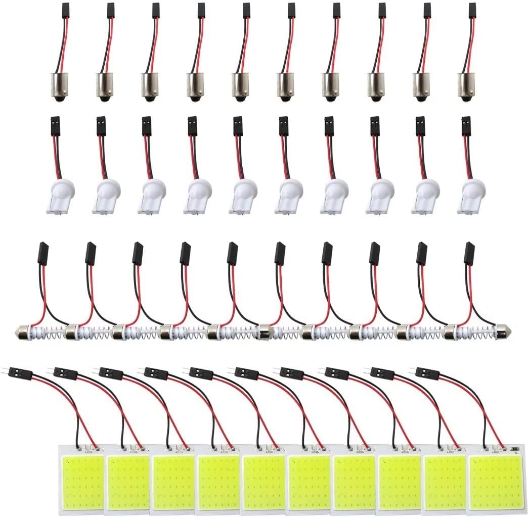NGHTMRE 10x LED Panel Dome White Light Self-Adhesive w 48SMD COB for ...