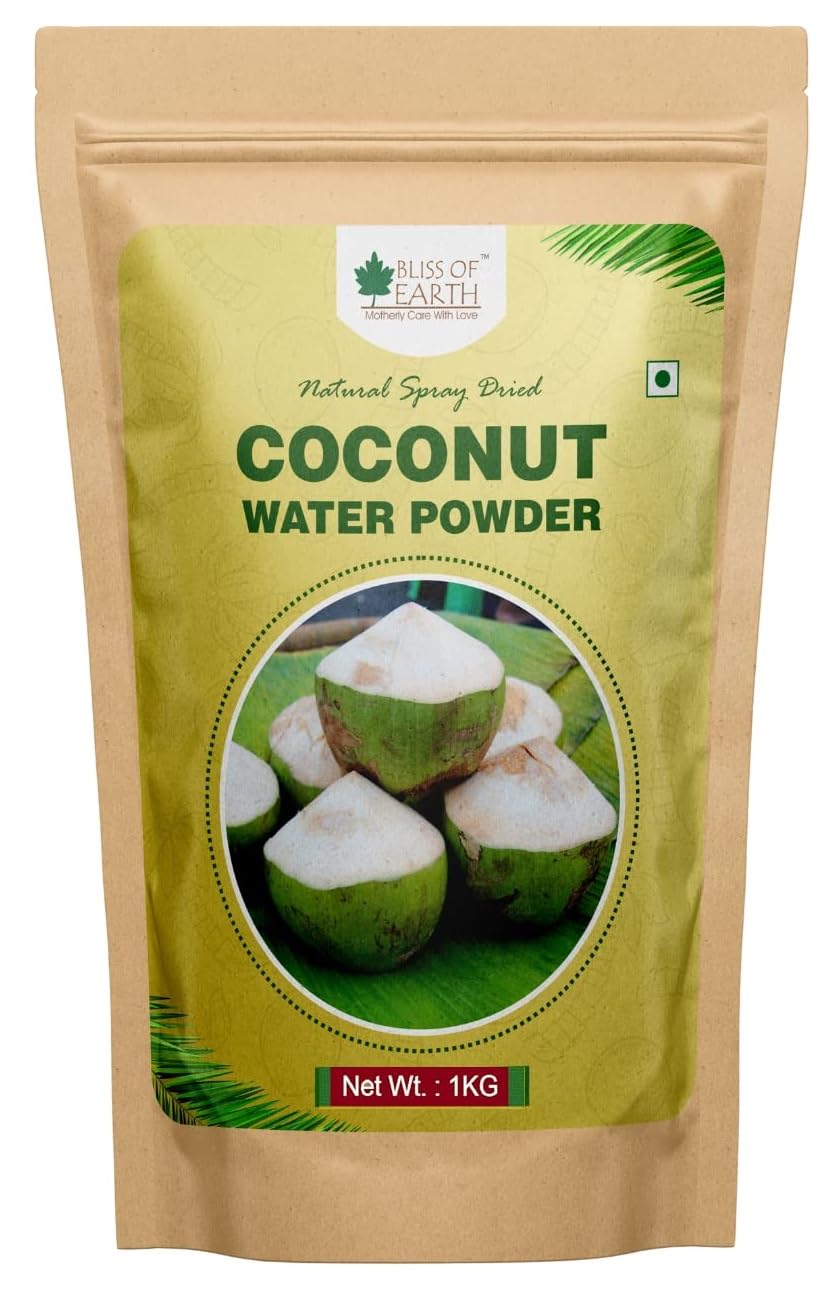 BLISS OF EARTH 1Kg Coconut Water Powder Natural Spray Dried In Sealed Jar