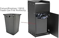 Vista 6 de FixtureDisplays® Black Restaurant - Recipiente de basura de comida rápida con puerta con bisagras, bandeja empotrada superior, capacidad