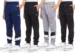 Boys' Sweatpants - 4 Pack Active Tricot Warm-Up Jogger Track Pants (Size: 4-20)
