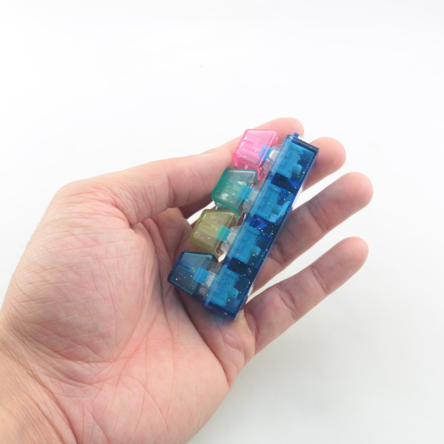 ZCZQC Keyboard Shaft Experience 4 Holes Transparent No Lights Keyboard Shaft Experience Keyboard Clicker Push Transparent Candy Color Keyboard Meditation Toys Library Mute Button Toys