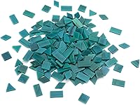 Vista 26 de Lanyani Azulejos de mosaico de vidrio multicolor - formas mixtas, 200 piezas, blanco regular