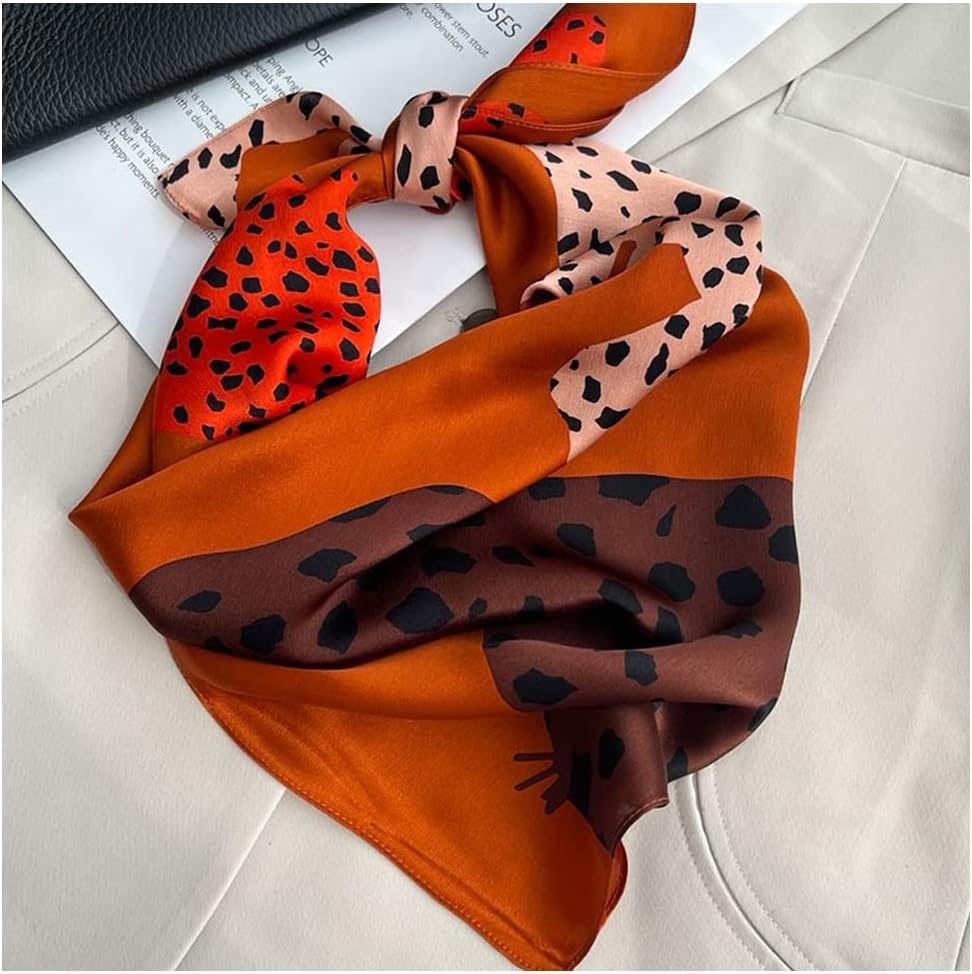 Aufeel 100% Pure Mulberry Silk Square Scarf for Hair-27''x27''- Women Silk Neckerchief Head Wrap Scarf - Image 4