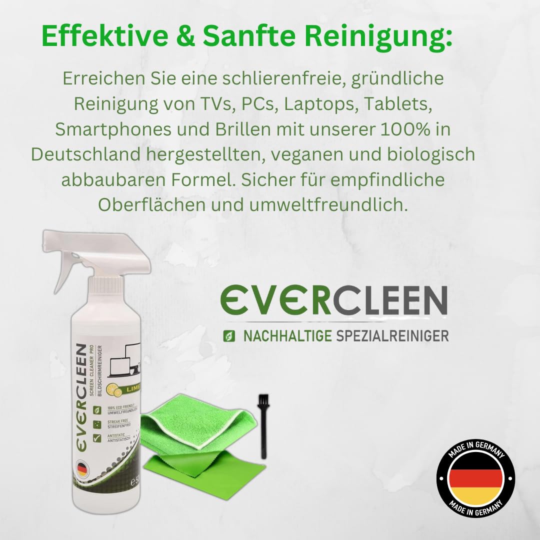 9-teiliges Reinigungsset – 3X500ml Bildschirmreinigungsspray + 3X Mikrofasertuch | Für Smartphone, Laptop, Tablet, TV, Monitor, LCD, LED, OLED, TFT, Uhren +3XBrillentuch
