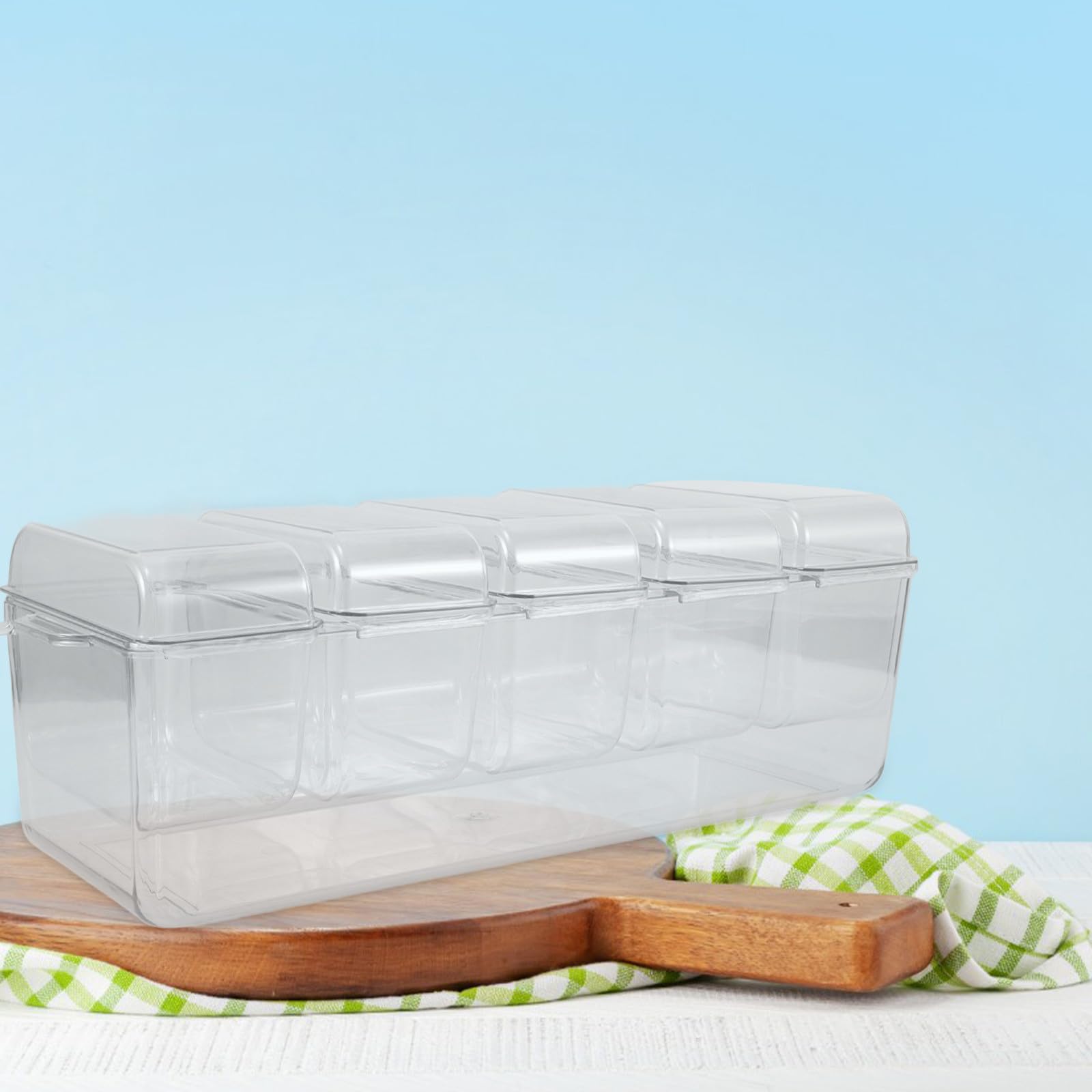 Großer Kunststoff Kühlschrankbox Salatbehälter mit Abnehmbarem Design und Eisfach für Obst und Gewürze für Outdoor Picknicks und Einfache Aufbewahrung