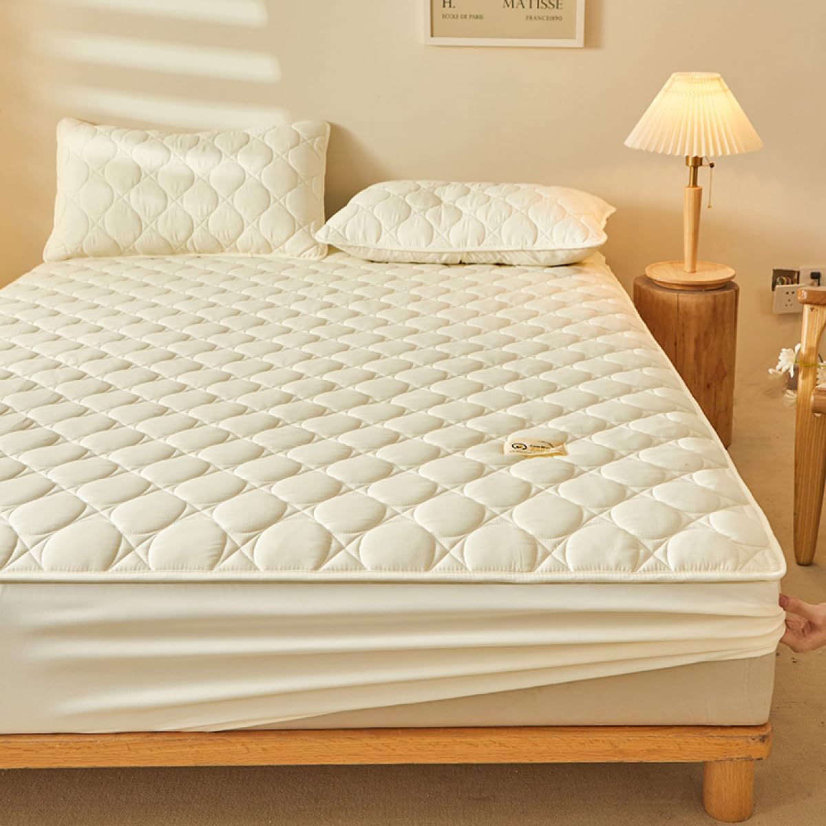 Mattress Cover Mattress Protector Hotel All-Inclusive Anti-Slip Mattress Protectors Soft Lightweight Breathable Queen Size Fitted Sheet Skin-Friendly Mattress Topper Mattress Topper
