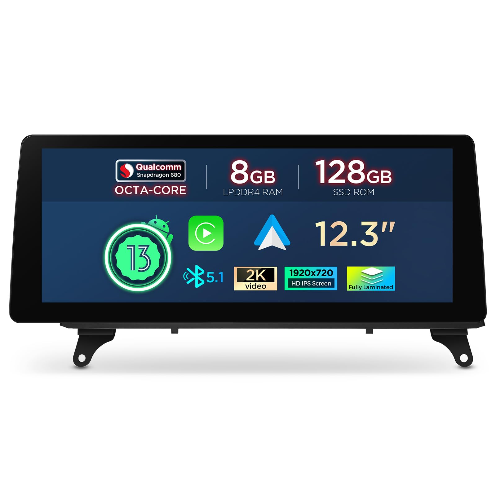 XTRONS 12.3 Inch Android 14 Qualcomm 680 Car Stereo for BMW X5 E70 / X6 E71 (2007-2010) CCC System, IPS Touch Screen 8+128GB Car Radio GPS Navigation Support Wireless CarPlay Android Auto