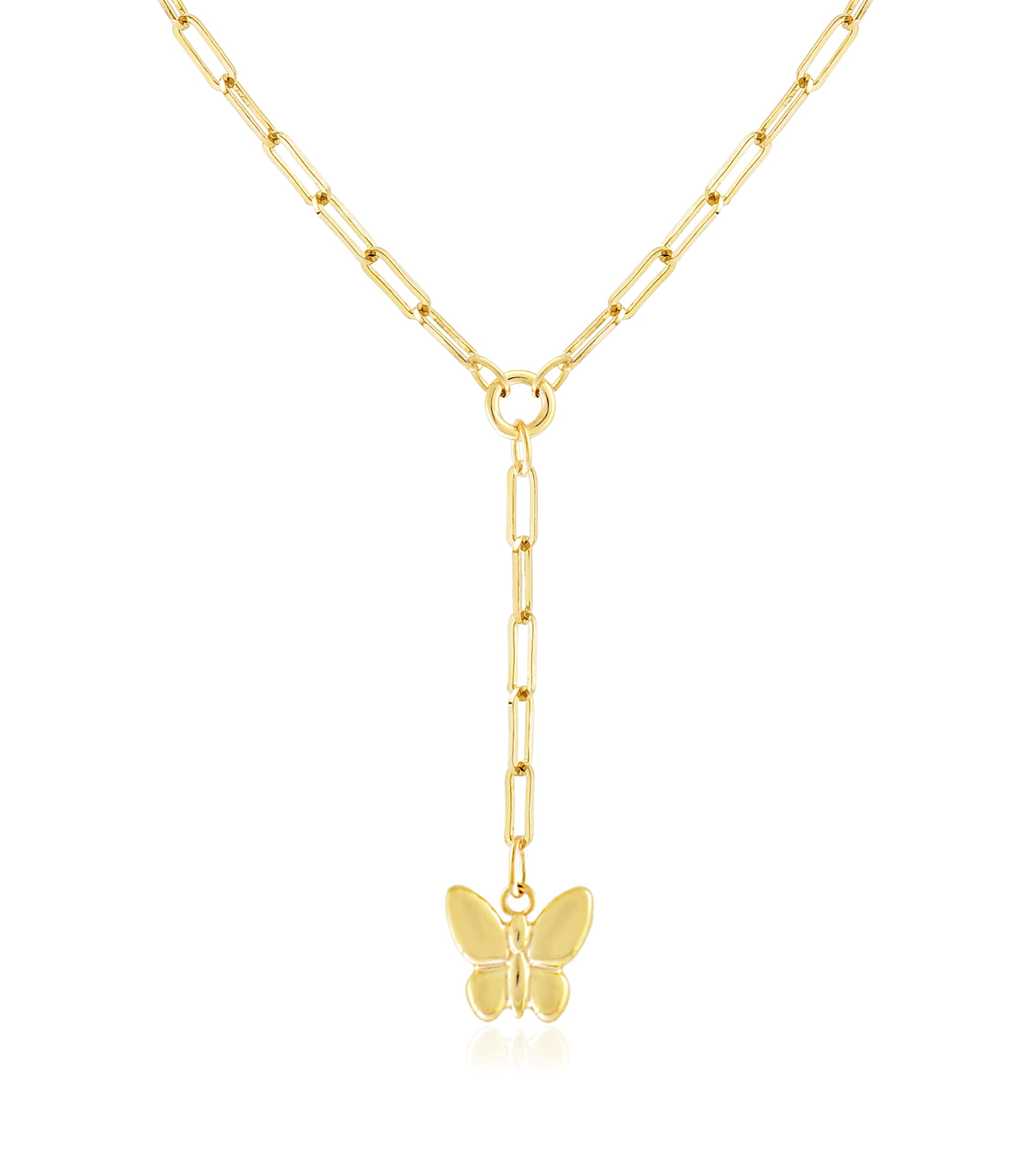 Jewelry Atelier Gold Filled Pendant Necklace Collection - 14K Yellow Gold Filled Pendant Necklace with Solid Clip Chain for Women (Different Sizes and