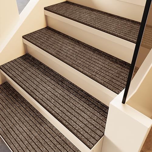 Peldaños de goma antideslizantes para escaleras de madera en interiores de color negro