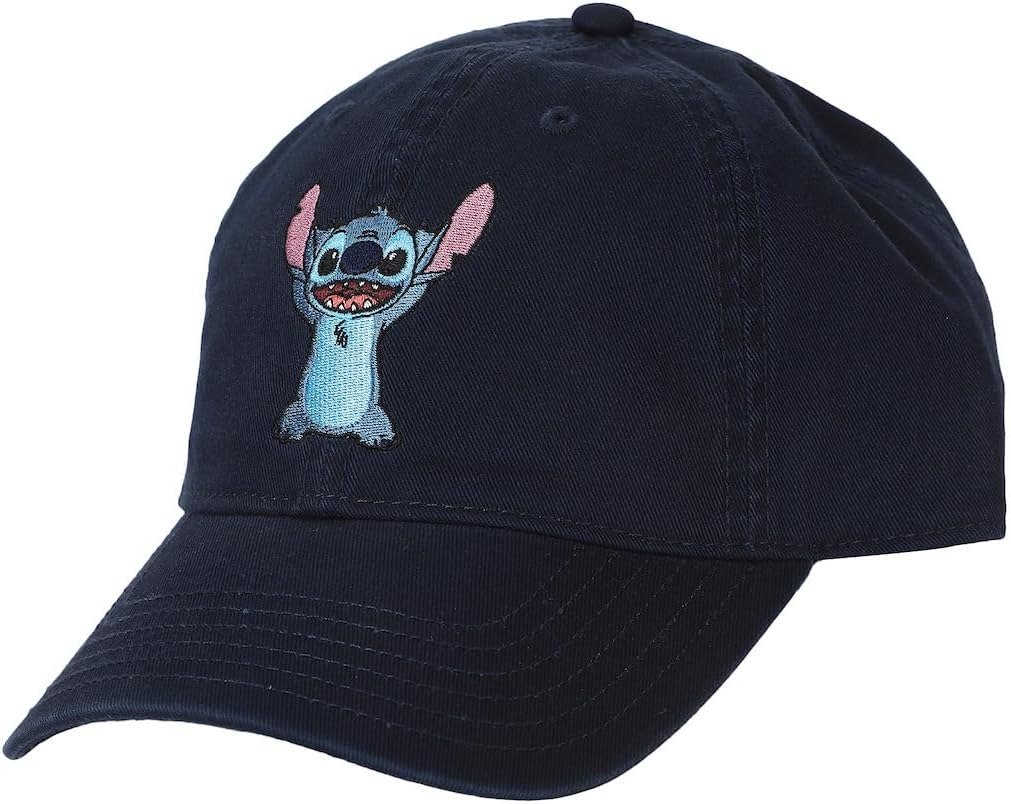 Disney Stitch Embroidered Character Art Blue Unstructured Baseball Cap